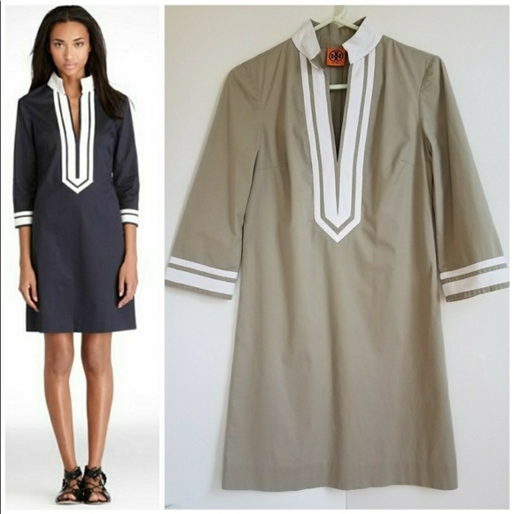 Tory Burch Dresses & Skirts - Tory Burch Cotton Tunic  Dress size 2 EUC beige white